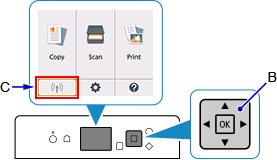 HOME screen: Select Network status